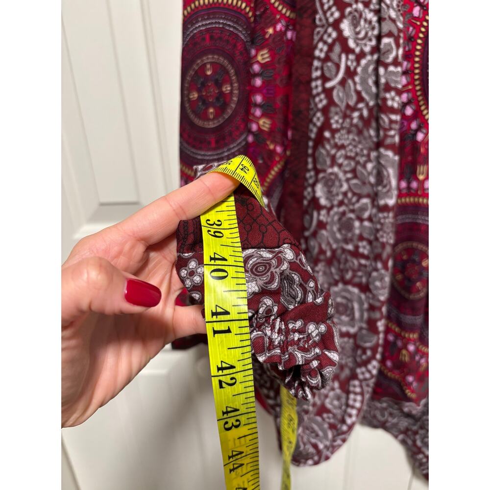 Bohemian Red Patterned Strapless Jumpsuit Small - Picture 8 of 9